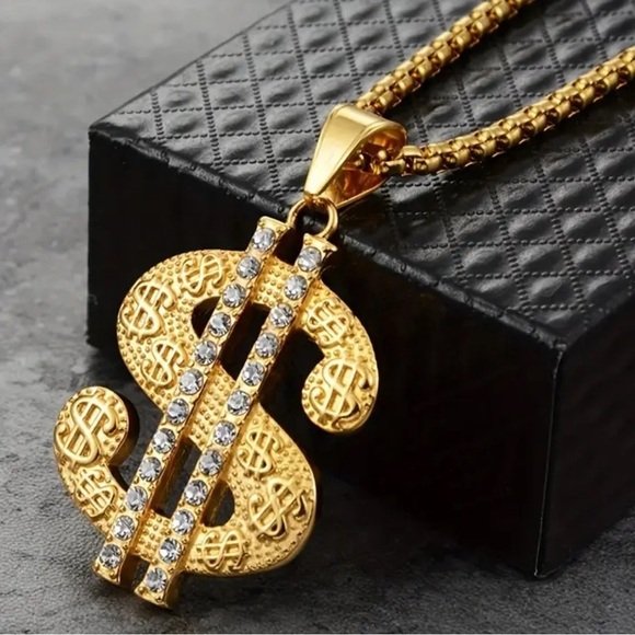 Other - Gold Dollar Sign Pendant Necklace.